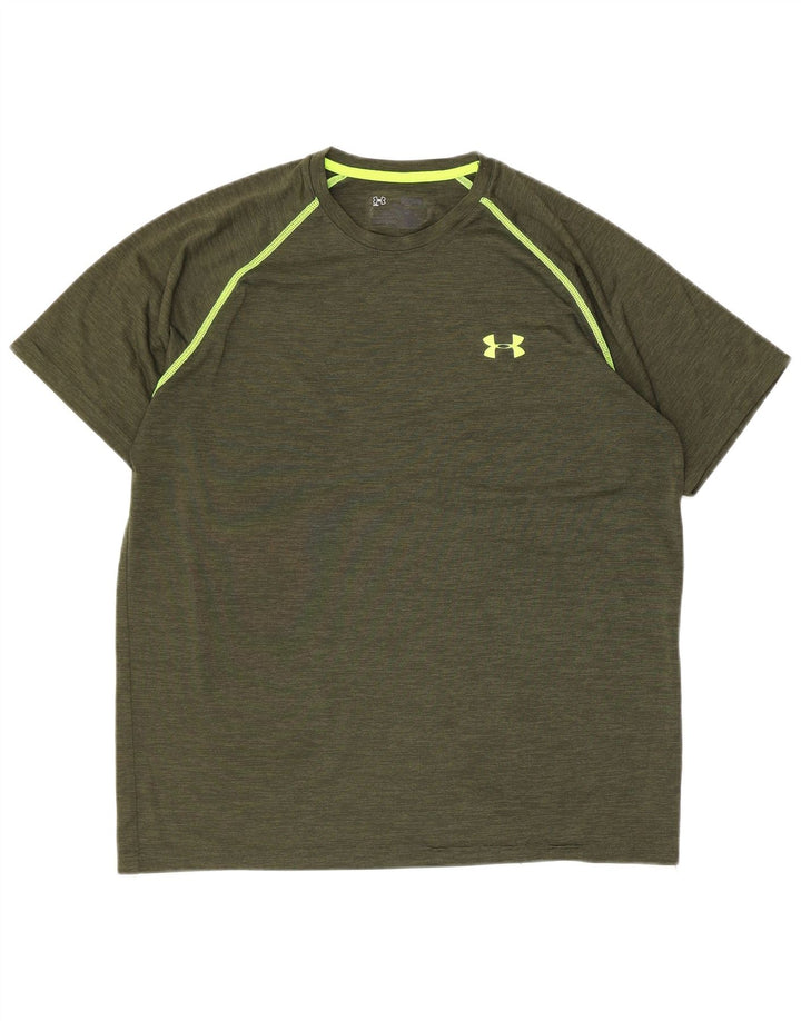 UNDER ARMOUR T-Shirt Homme Haut Large Kaki Moucheté