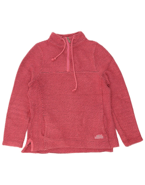 Weird Fish Sweat-shirt à col zippé pour femme UK 10 Petit rose moucheté