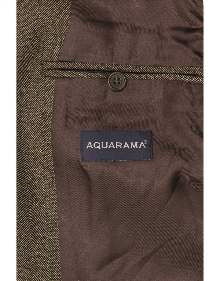 Aquarama Veste Blazer 3 Boutons Homme IT 50 Grande Laine Vierge Verte