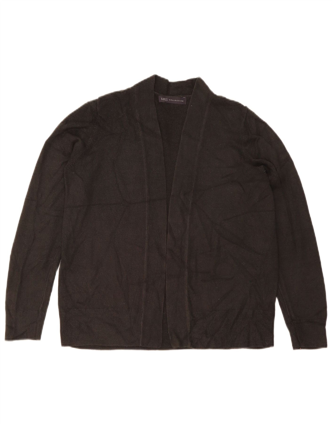 Marks & Spencer Pull cardigan ouvert pour femme UK 14 Acrylique noir moyen