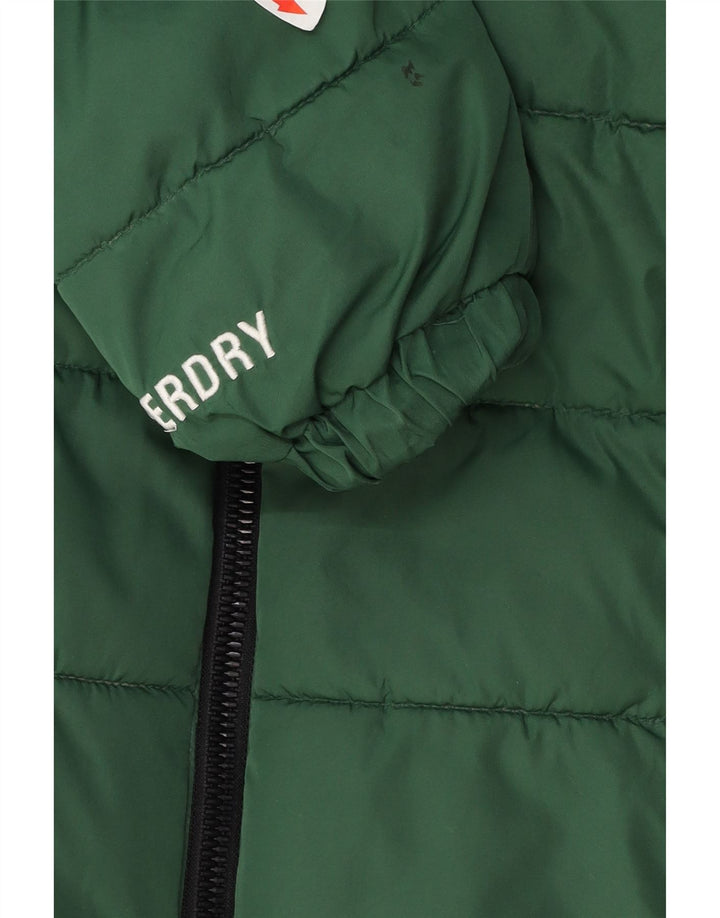 Superdry Veste matelassée surdimensionnée à capuche pour femme UK 10 Small Vert Polyester