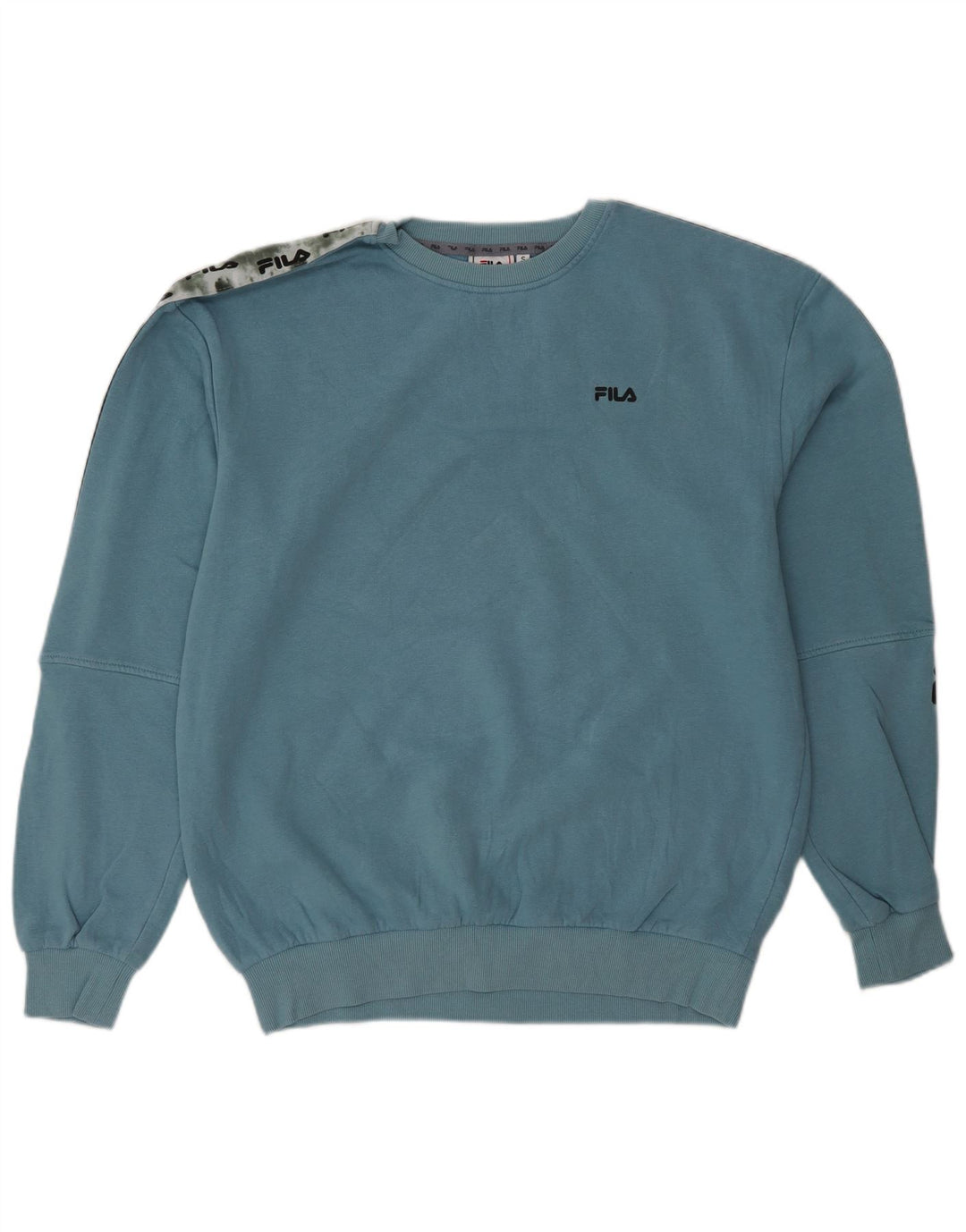 FILA Sweat-shirt graphique pour homme en coton color block Bleu Taille S