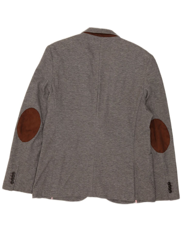 Zara Veste Blazer 2 Boutons Homme EU 54 XL Gris Polyester