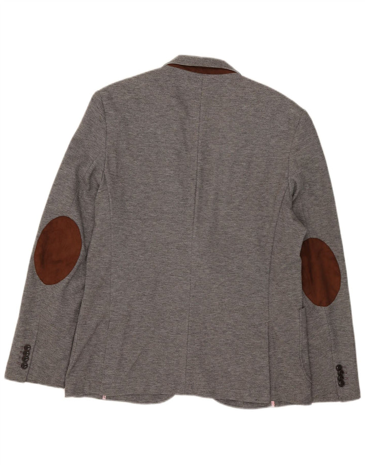 Zara Veste Blazer 2 Boutons Homme EU 54 XL Gris Polyester