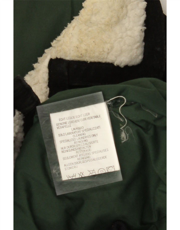 VINTAGE Veste en daim homme UK 42 XL Cuir colorblock marron