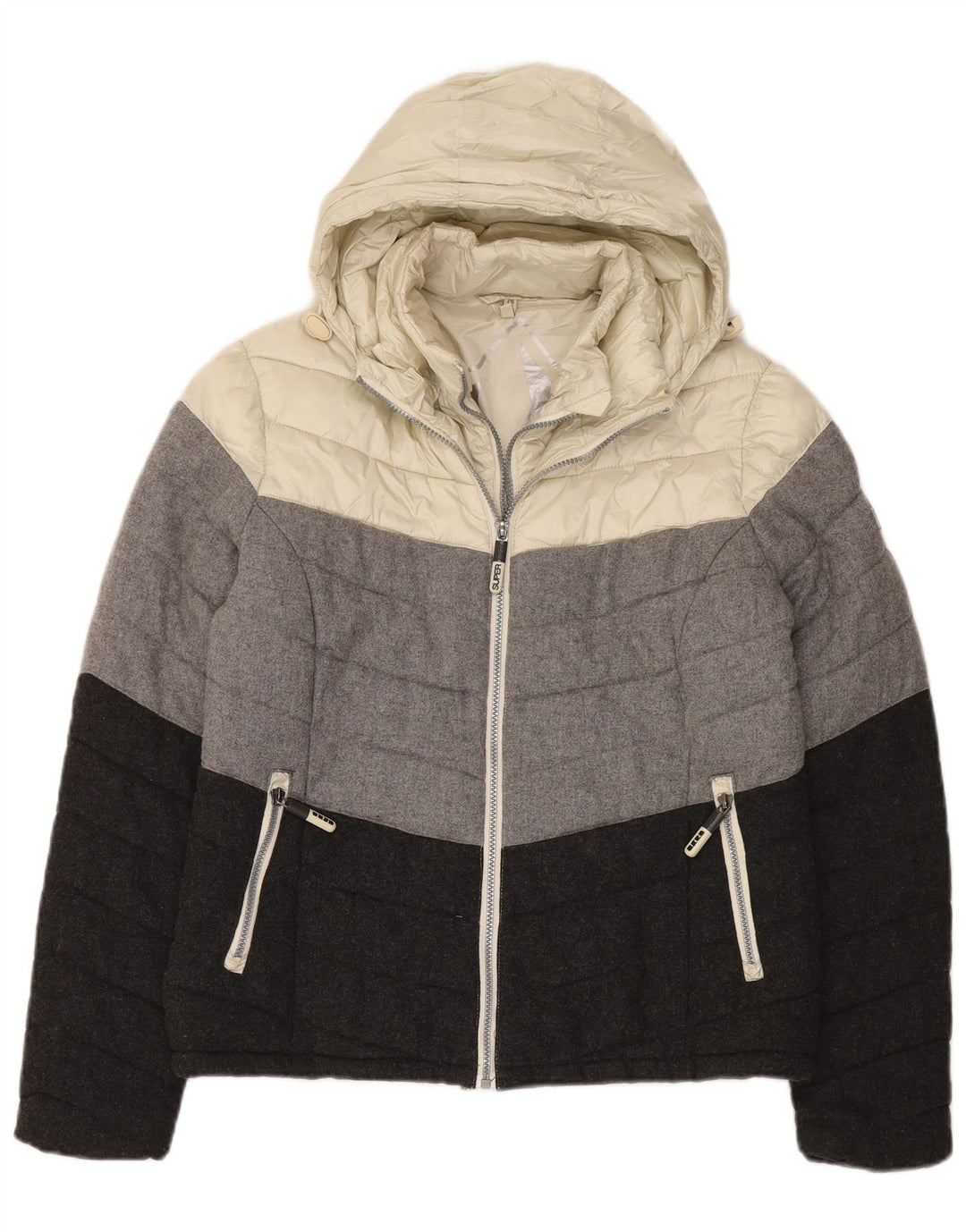 Superdry Veste matelassée à capuche pour femme UK 18 XL Multicolore Colourblock
