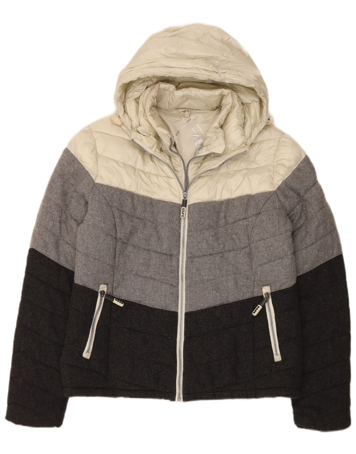 Superdry Veste matelassée à capuche pour femme UK 18 XL Multicolore Colourblock