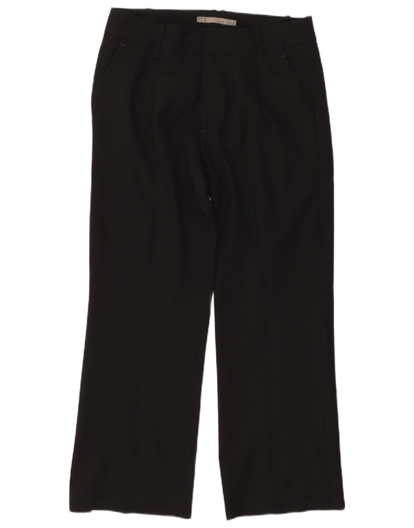 Zara Pantalon Chino Droit Femme EU 44 XL W34 L27 Noir Viscose