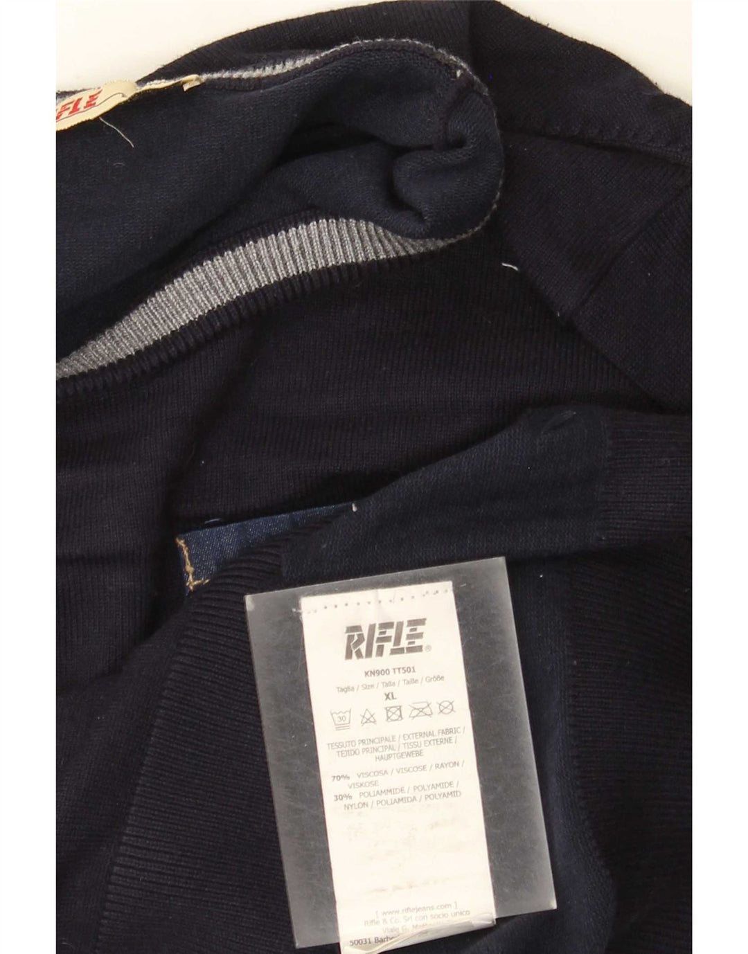 Rifle Pull col rond homme XL bleu marine viscose