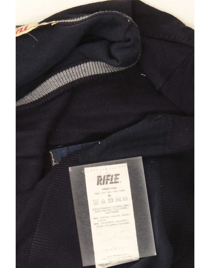 Rifle Pull col rond homme XL bleu marine viscose
