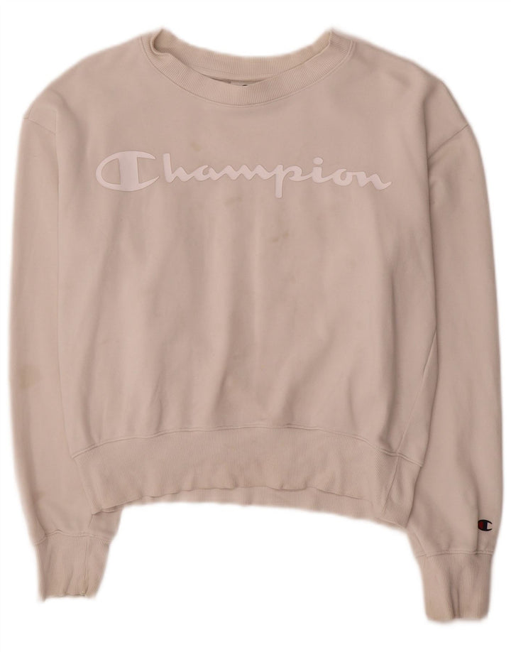 Champion Sweat-shirt graphique pour femme UK 14 en coton blanc moyen