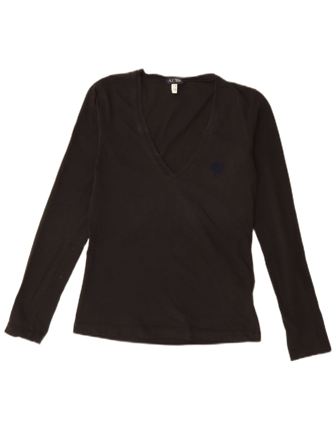 Armani Jeans Haut Femme Manches Longues EU 38 Coton Noir Moyen