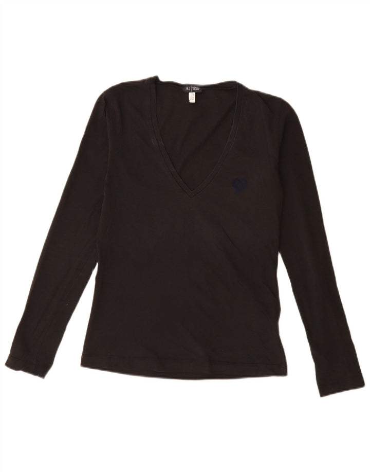 Armani Jeans Haut Femme Manches Longues EU 38 Coton Noir Moyen
