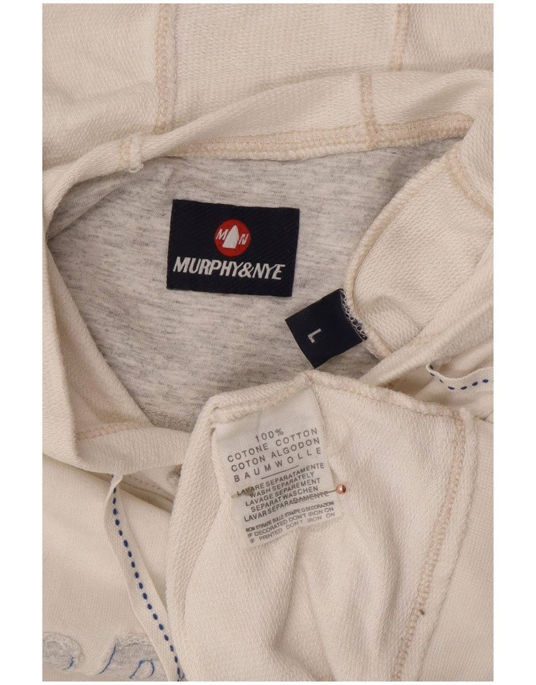 MURPHY & NYE Débardeur graphique à capuche pour homme en coton blanc cassé