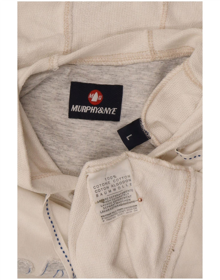 MURPHY & NYE Débardeur graphique à capuche pour homme en coton blanc cassé