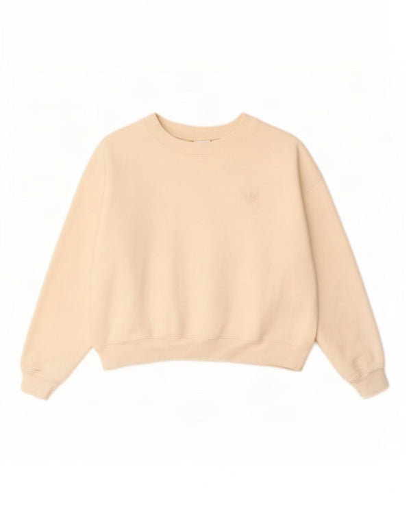 Adidas Sweat-shirt court surdimensionné pour femme UK 14 Large Beige