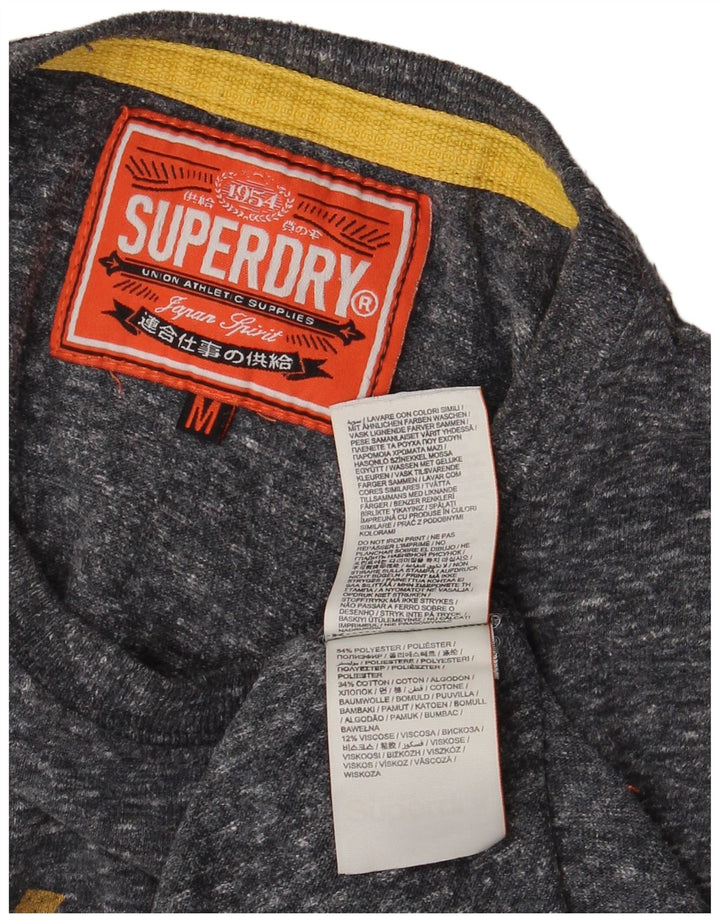 SUPERDRY T-Shirt Graphique Homme Gris Moyen Moucheté Coton