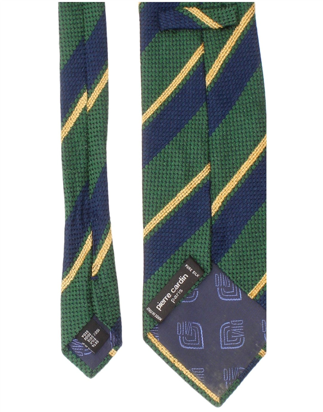 Pierre Cardin Cravate Homme Taille Unique Vert Rayé Soie Classique