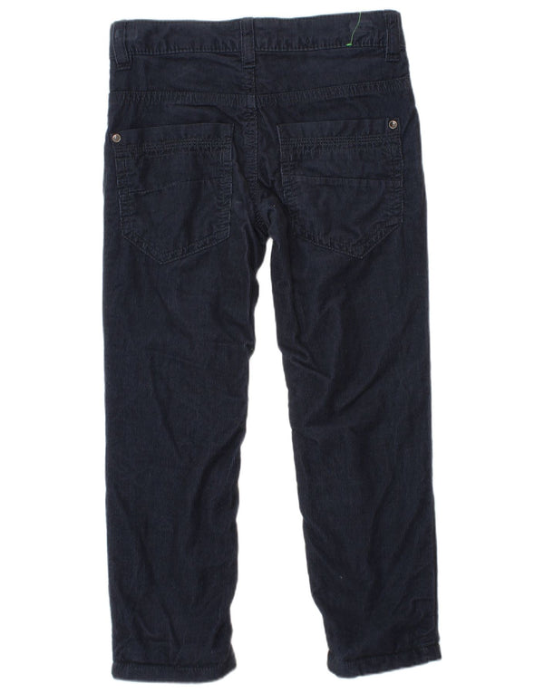 Benetton Pantalon droit en velours côtelé pour garçon 3-4 ans 2XS W22 L18 Bleu marine