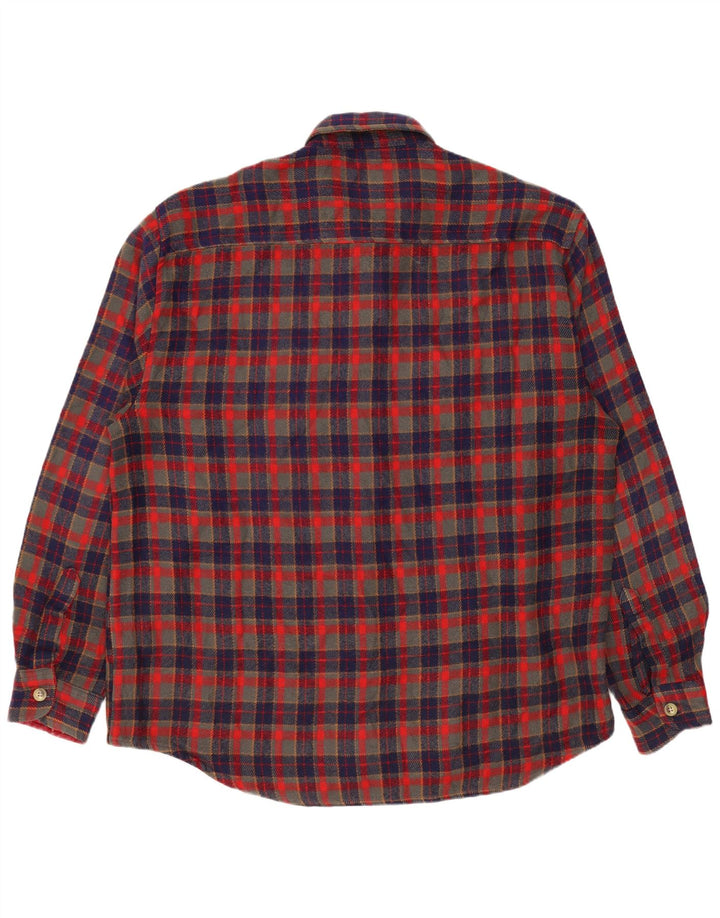 VINTAGE Chemise en flanelle Lumberjack pour homme XL à carreaux rouges