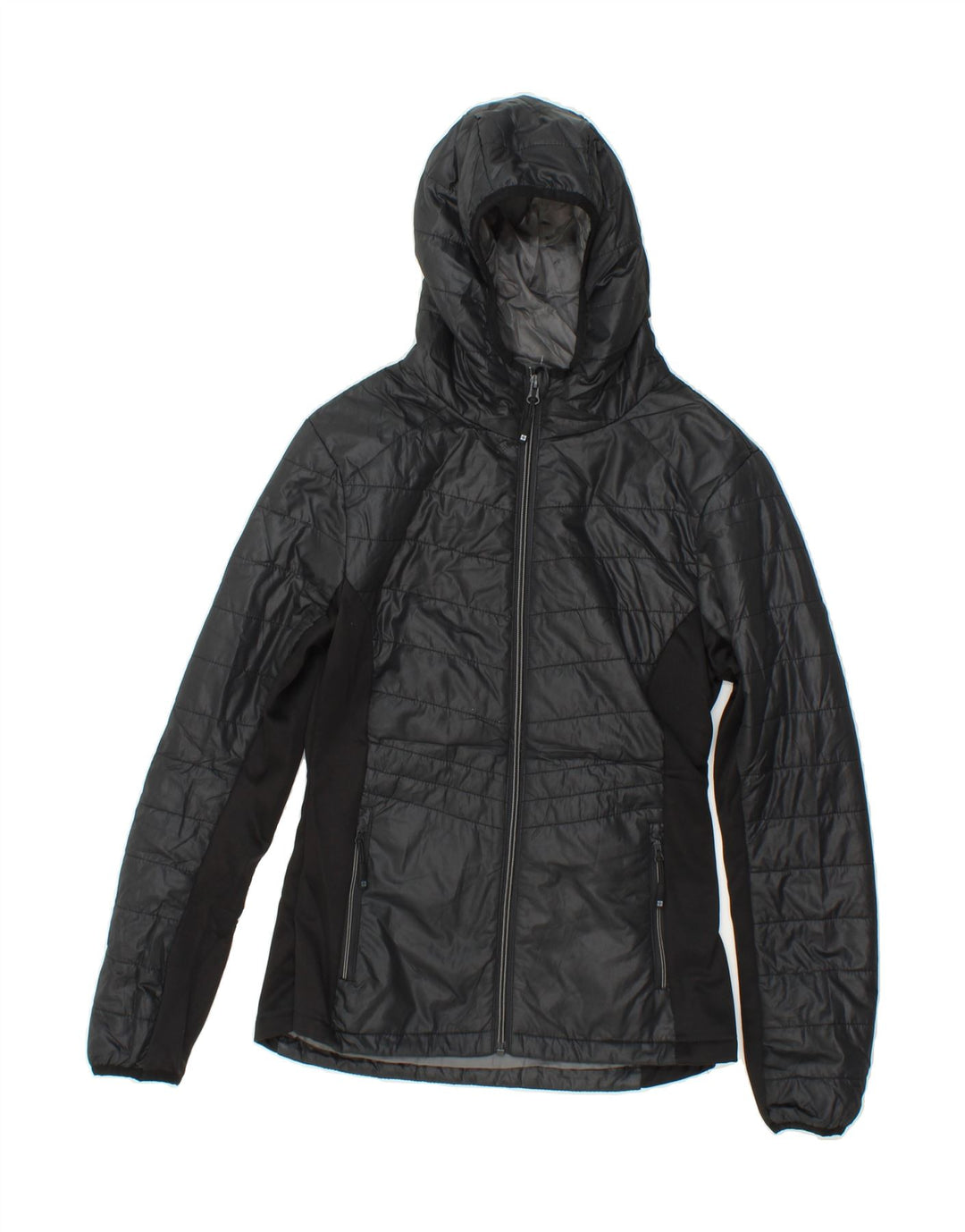 MOUNTAIN WAREHOUSE Womens Hooded Padded Jacket UK 12 Medium Black Vintage Mountain Warehouse and Second-Hand Mountain Warehouse from Messina Hembry 
