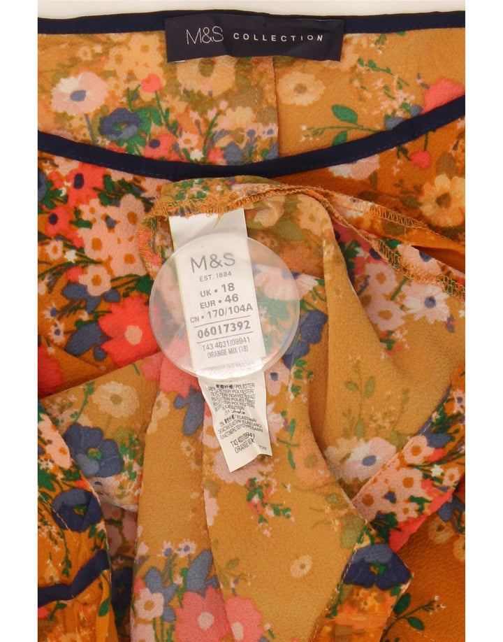 Marks & Spencer Chemisier surdimensionné pour femme UK 18 XL Orange Floral