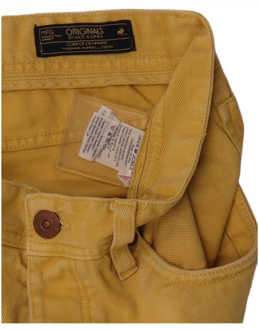 Jack & Jones Short en Jean Regular Fit Homme Medium W32 Jaune Coton