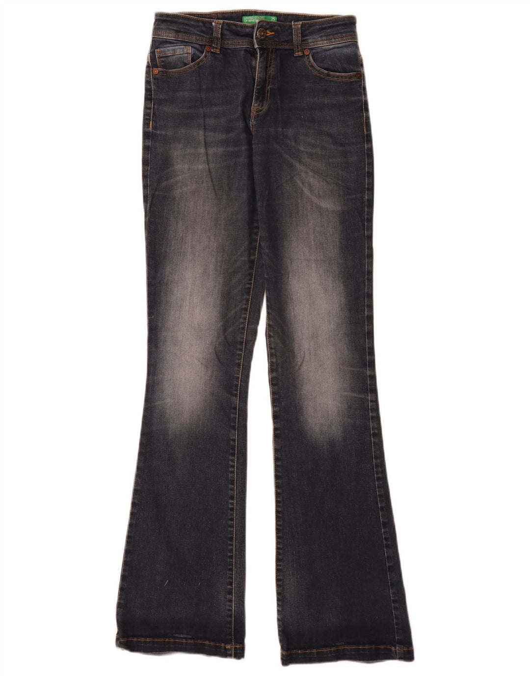 Benetton Jean Évasé Femme W25 L33 Bleu