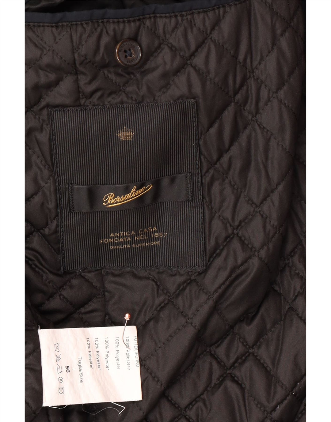 BORSALINO Manteau Homme IT 56 3XL Bleu Marine Polyester Classique