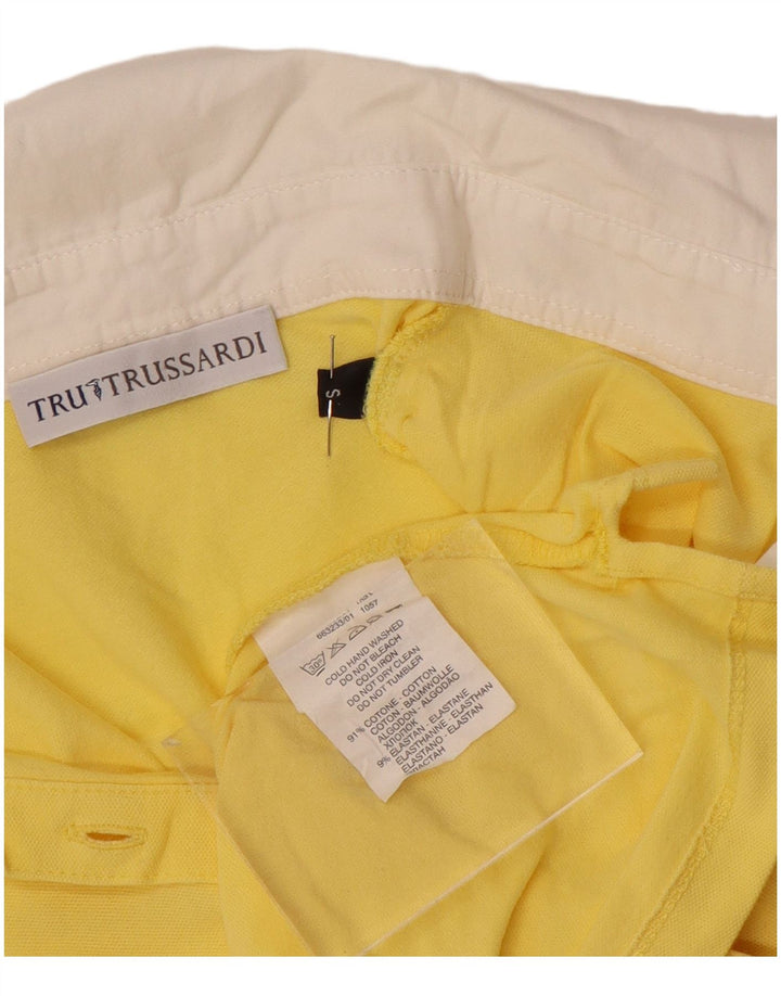 Polo Femme Trussardi UK 10 Small Jaune Coton