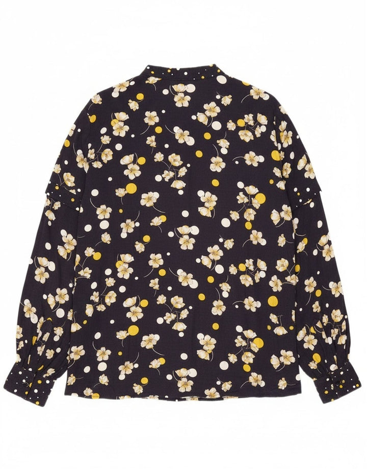 Penny Black Chemise Pull Femme UK 16 Large Bleu Marine Floral Viscose