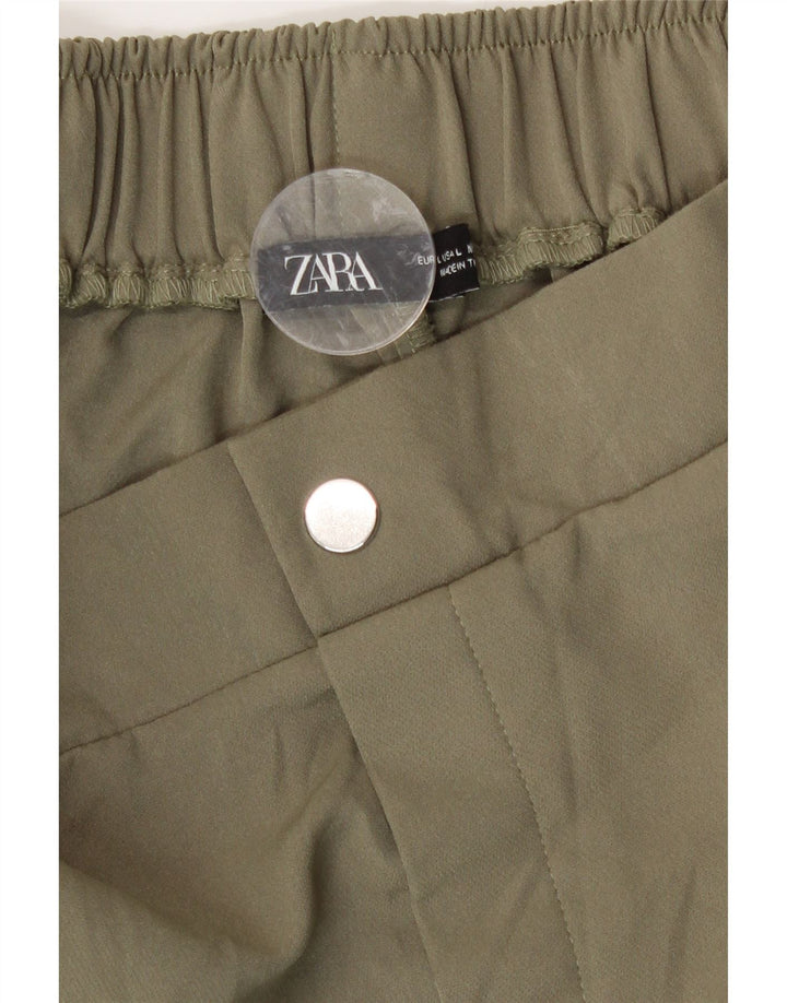 Zara Pantalon Cargo Joggers Femme Large W32 L26 Kaki