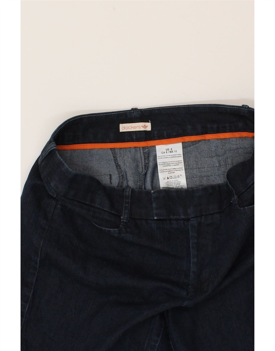 DOCKERS Womens Denim Shorts US 8 Medium W32  Navy Blue Cotton Vintage Dockers and Second-Hand Dockers from Messina Hembry 