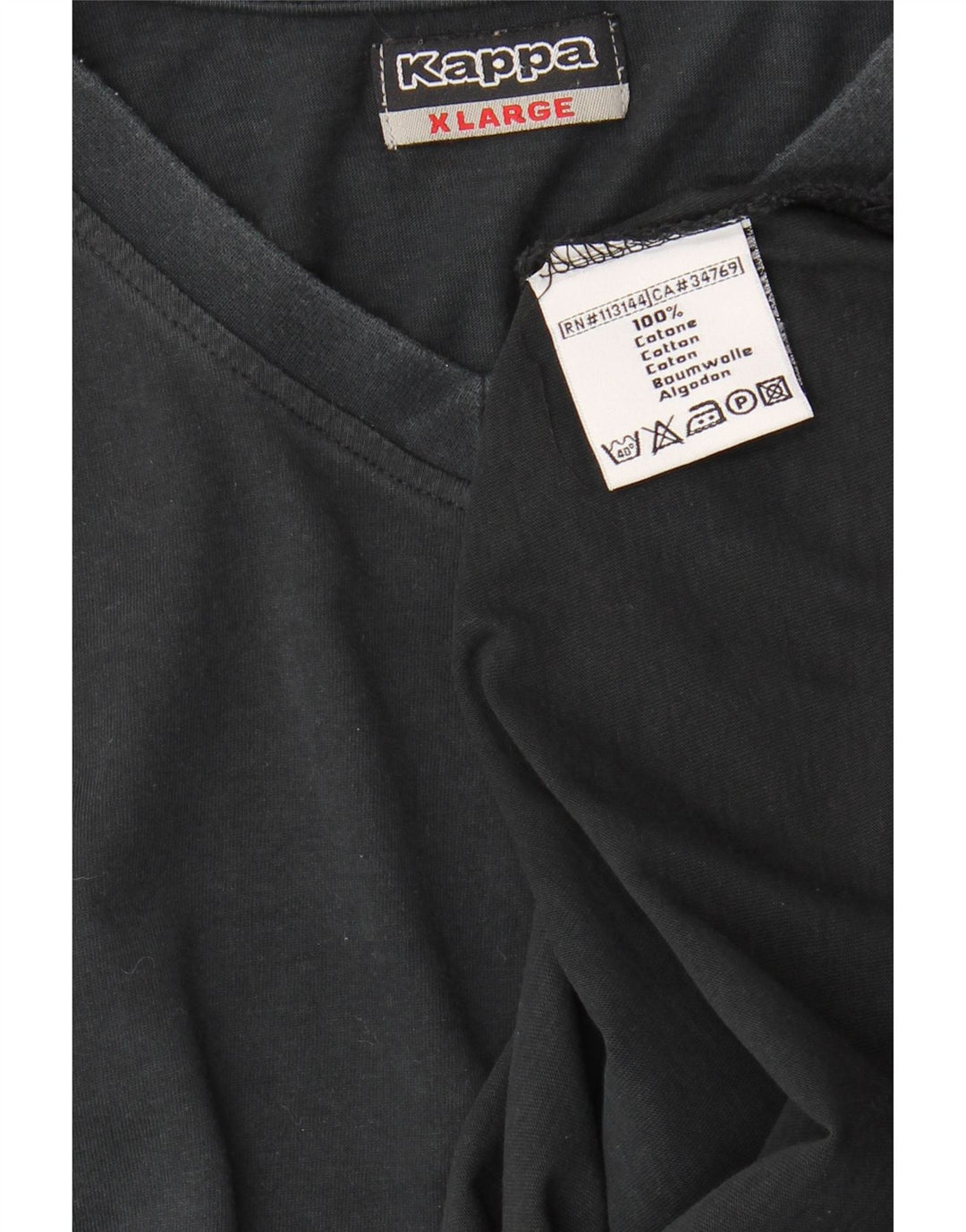 Kappa T-Shirt Homme Top XL Noir Coton