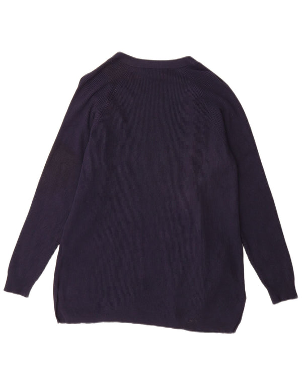 Marks & Spencer Pull cardigan long pour femme UK 14 Bleu marine moyen