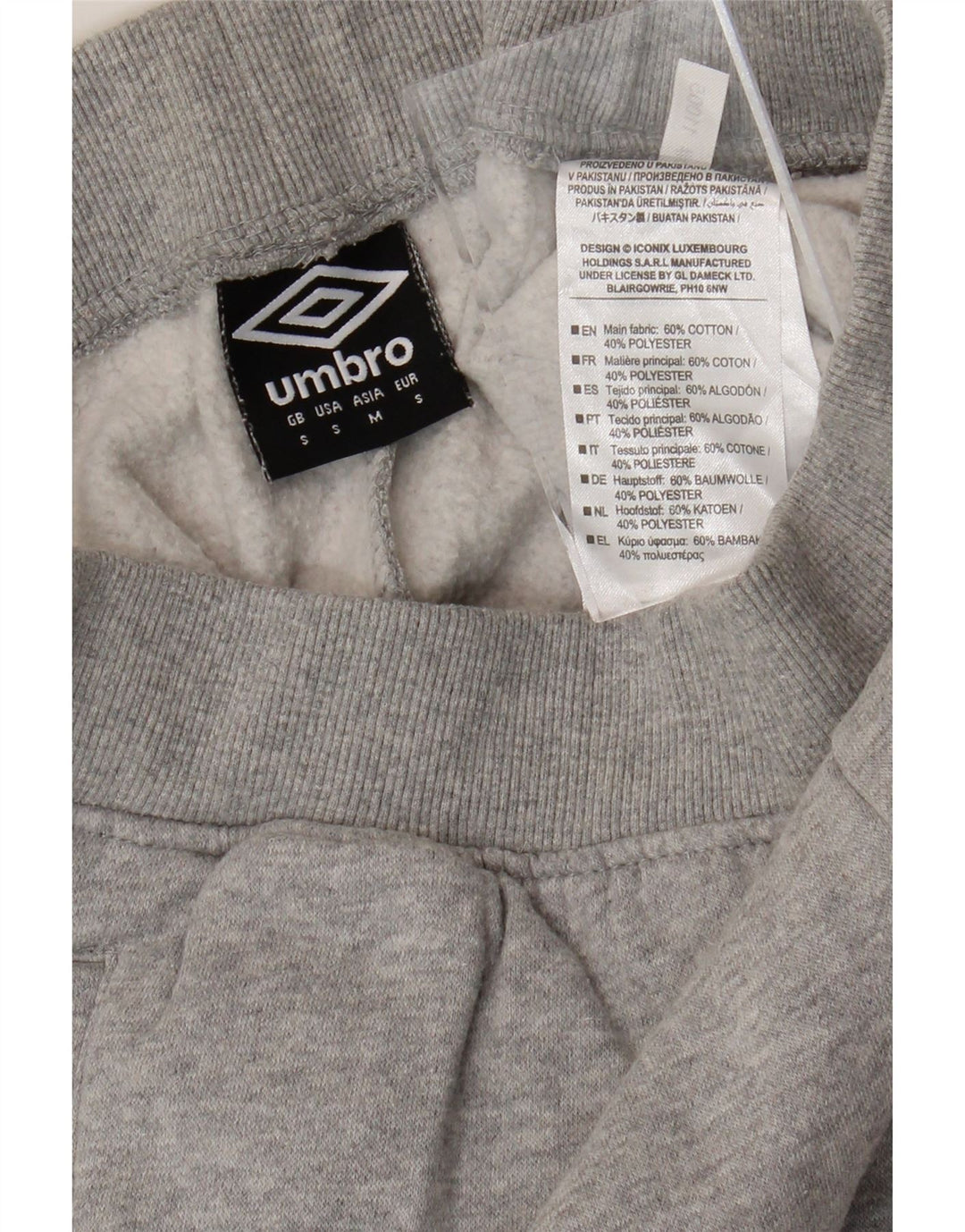 UMBRO Pantalon de Survêtement Graphic Crop Homme Petit Gris Coton