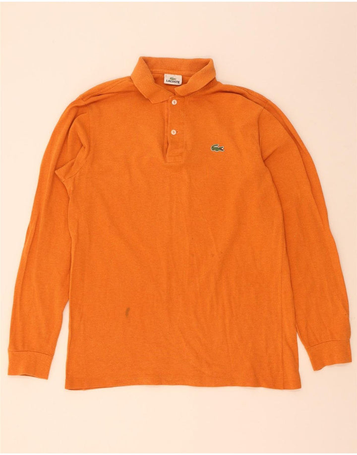 Lacoste Polo à manches longues pour homme Taille 4 Coton orange moyen