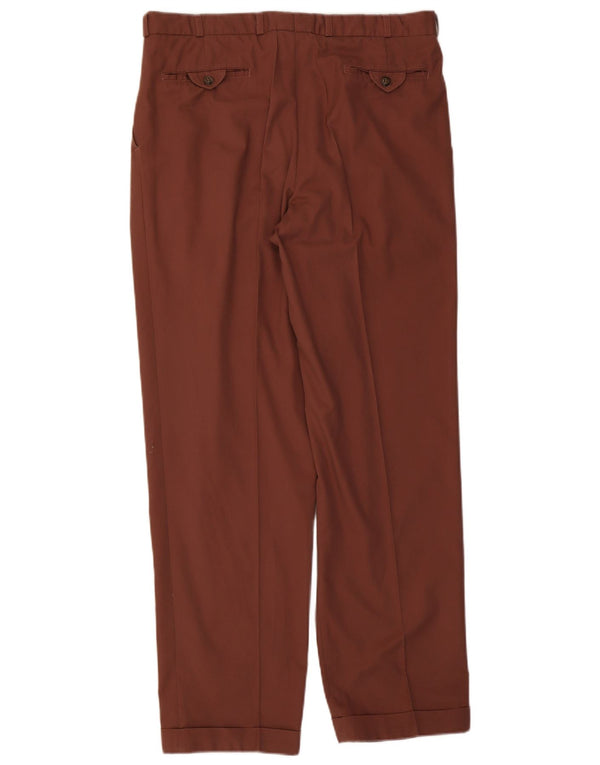 Pantalon de costume vintage pour hommes W34 L32 Marron
