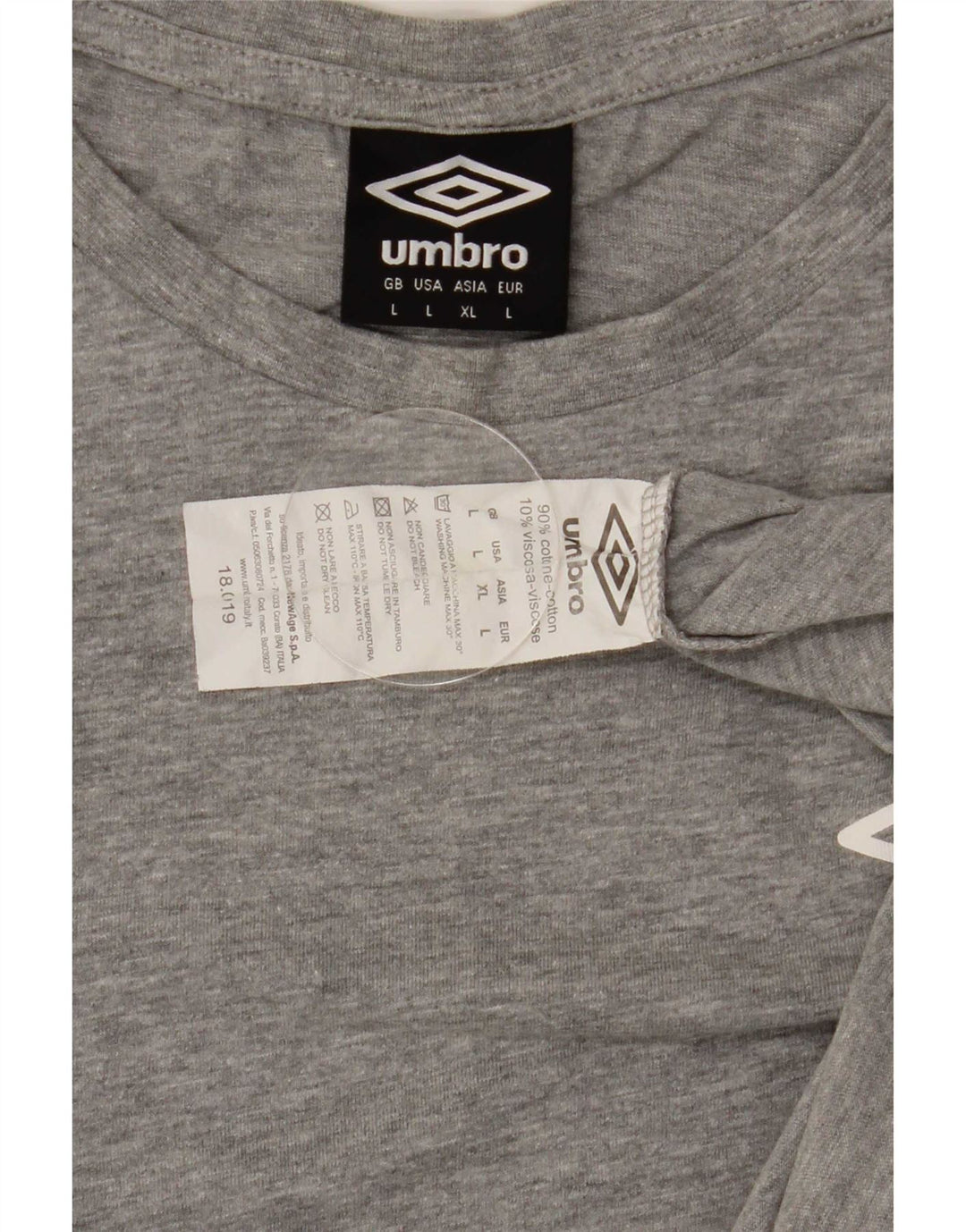 Umbro T-Shirt Homme Gris Large Coton