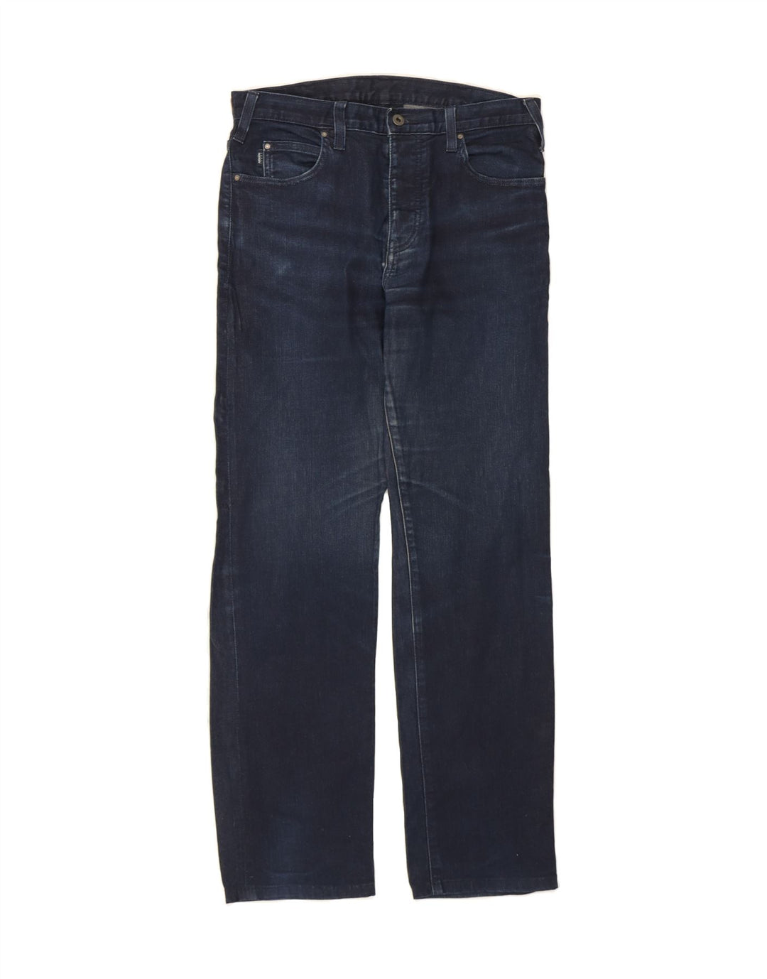 ARMANI Womens Straight Jeans W31 L31 Navy Blue Cotton Vintage Armani and Second-Hand Armani from Messina Hembry 