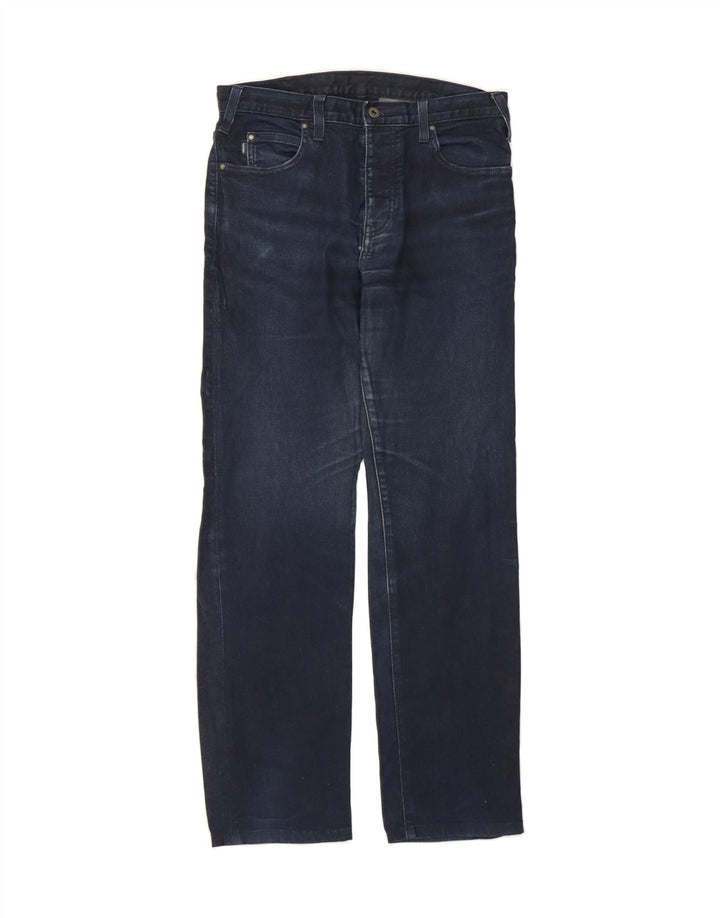 ARMANI Womens Straight Jeans W31 L31 Navy Blue Cotton Vintage Armani and Second-Hand Armani from Messina Hembry 