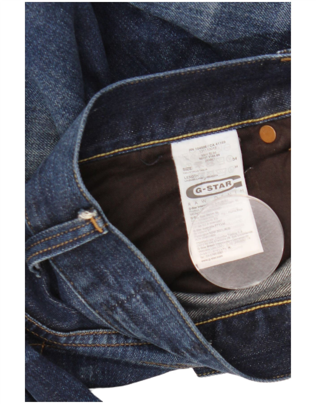 G-Star Jean Slim Homme W34 L34 Bleu Coton