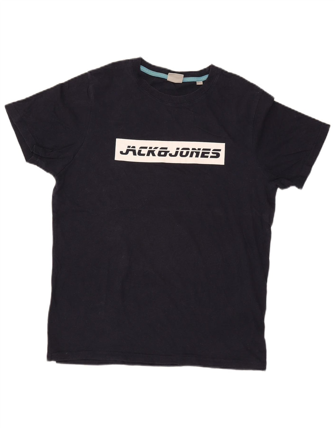 JACK & JONES T-Shirt Graphique Homme Bleu Marine Moyen Coton