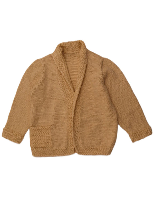 VINTAGE Femme Cardigan Ouvert Pull UK 16 Grand Beige