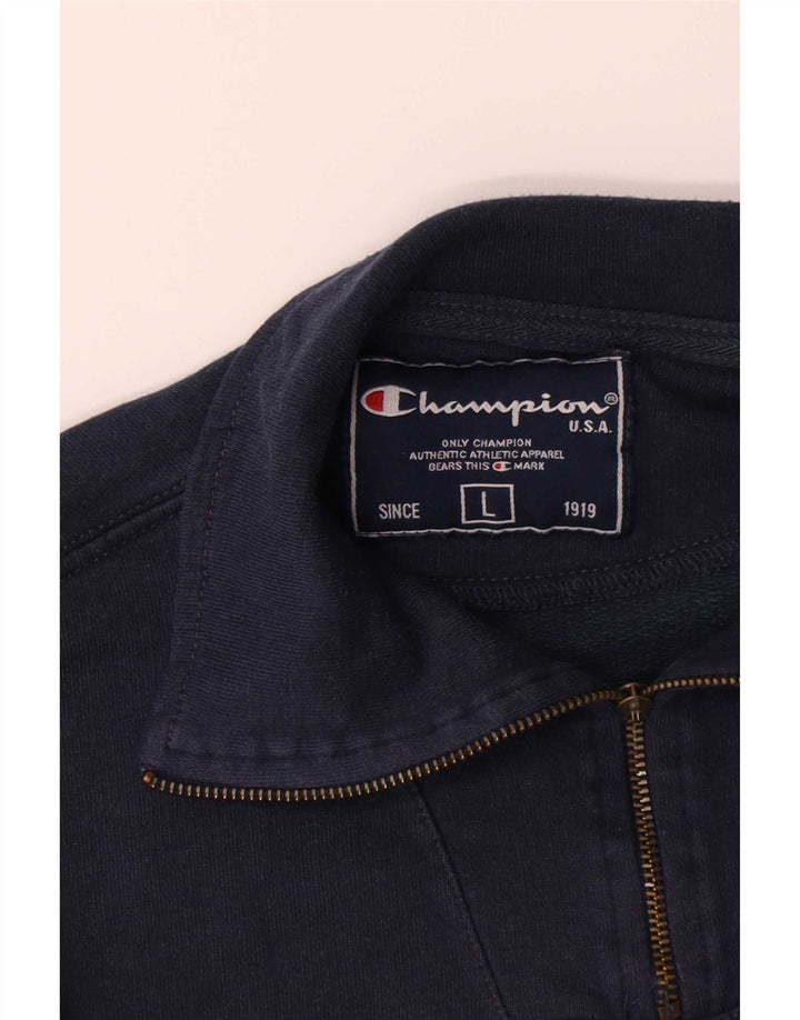 Champion Sweat-shirt à col zippé pour homme, grand, bleu marine