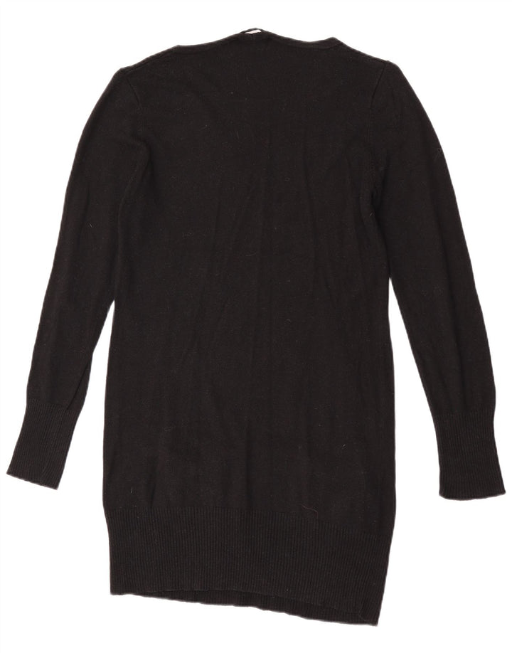 Marks & Spencer Pull long à col en V pour femme UK 14 Noir moyen