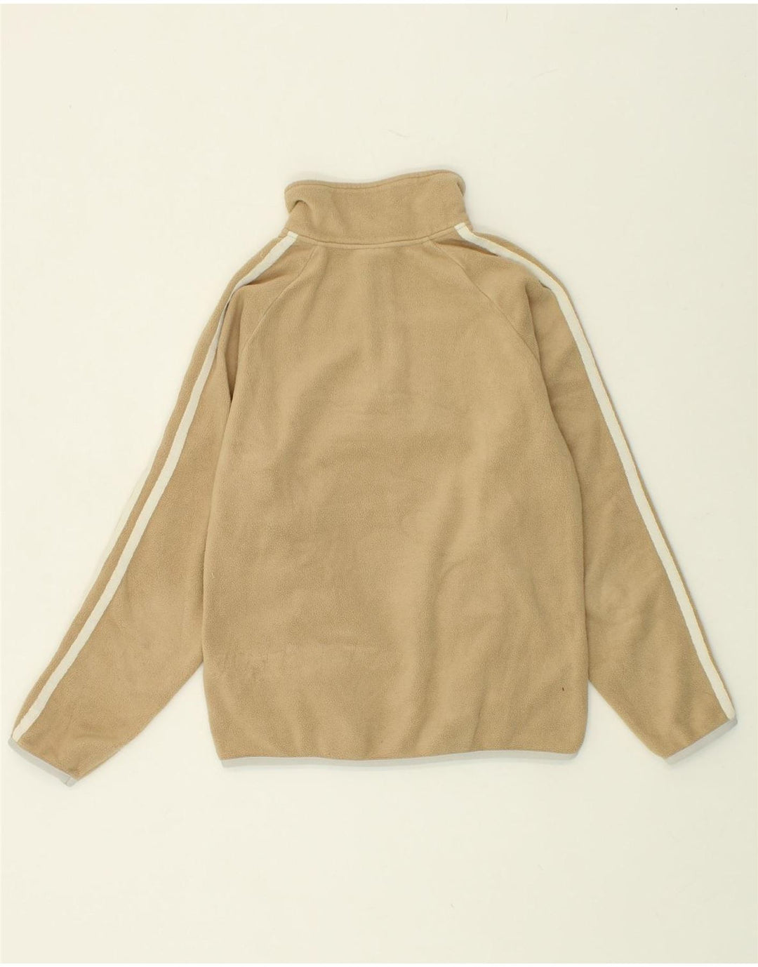 THINK PINK Boys Zip Neck Fleece Jumper 7-8 Years Small Beige Polyester Vintage Think Pink and Second-Hand Think Pink from Messina Hembry 
