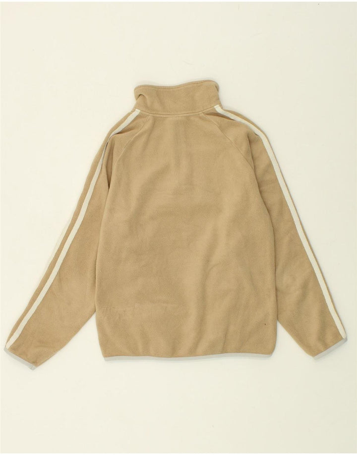 THINK PINK Boys Zip Neck Fleece Jumper 7-8 Years Small Beige Polyester Vintage Think Pink and Second-Hand Think Pink from Messina Hembry 