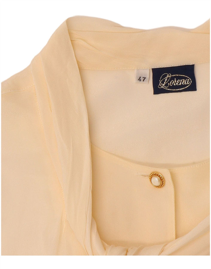 LORENA Womens Front Tie Shirt Blouse UK 14 Large Beige