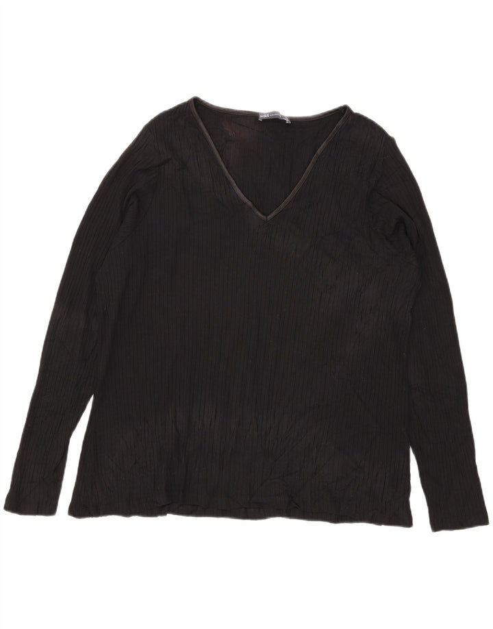 Marks & Spencer Haut à manches longues pour femme UK 24 4XL Noir Viscose